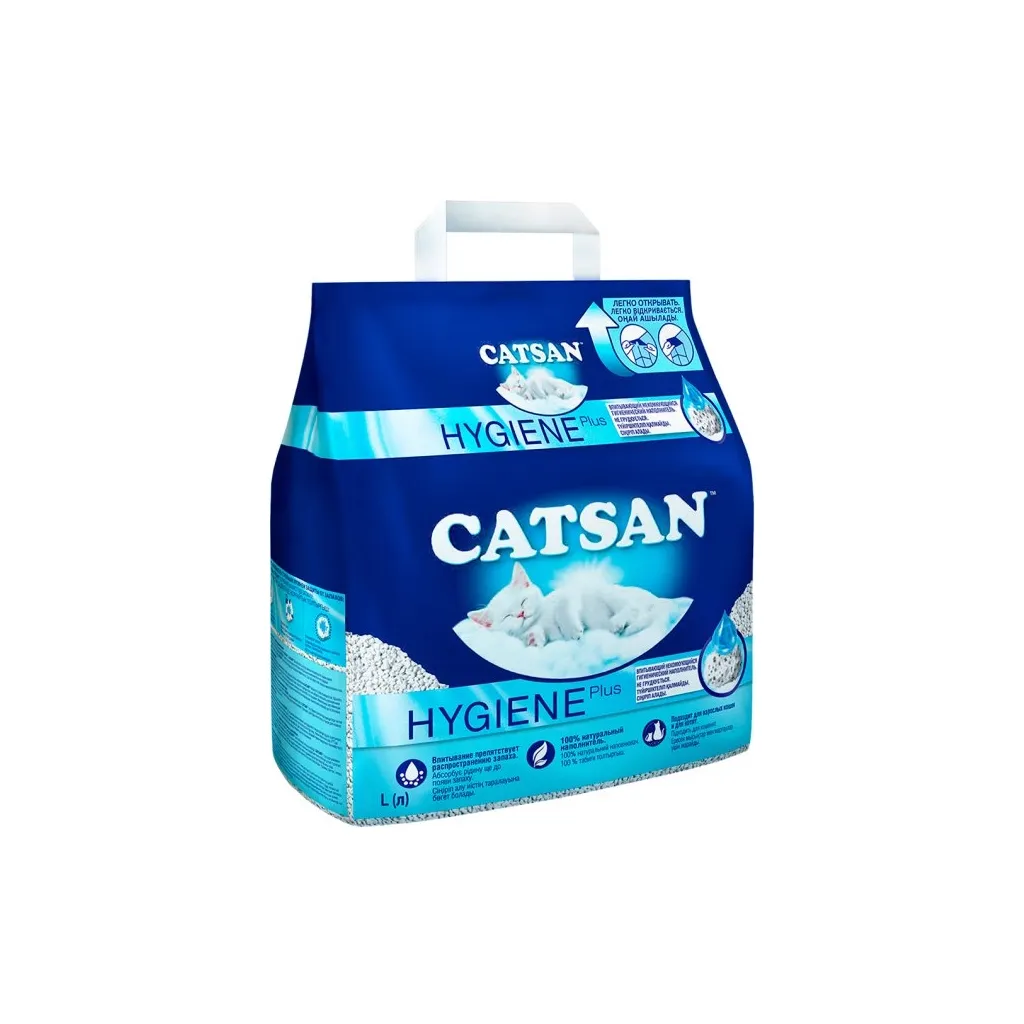 Наповнювач для туалету Catsan Hygiene plus Мінеральний вбирний 10 л (4008429130403)