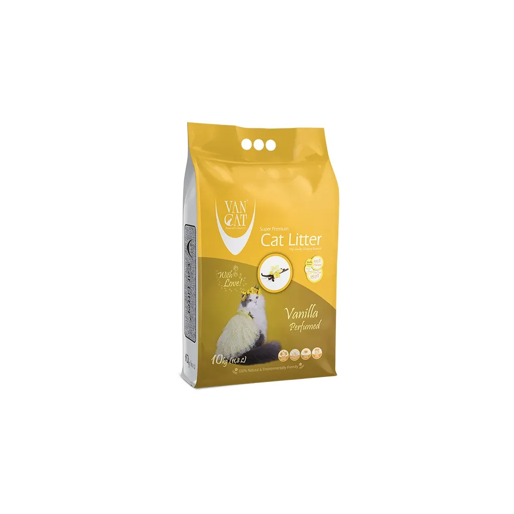 Наполнитель для туалета Van Cat Super Premium Quality Vanilla Бентонитовый комковочный 10 кг (8699245856392)