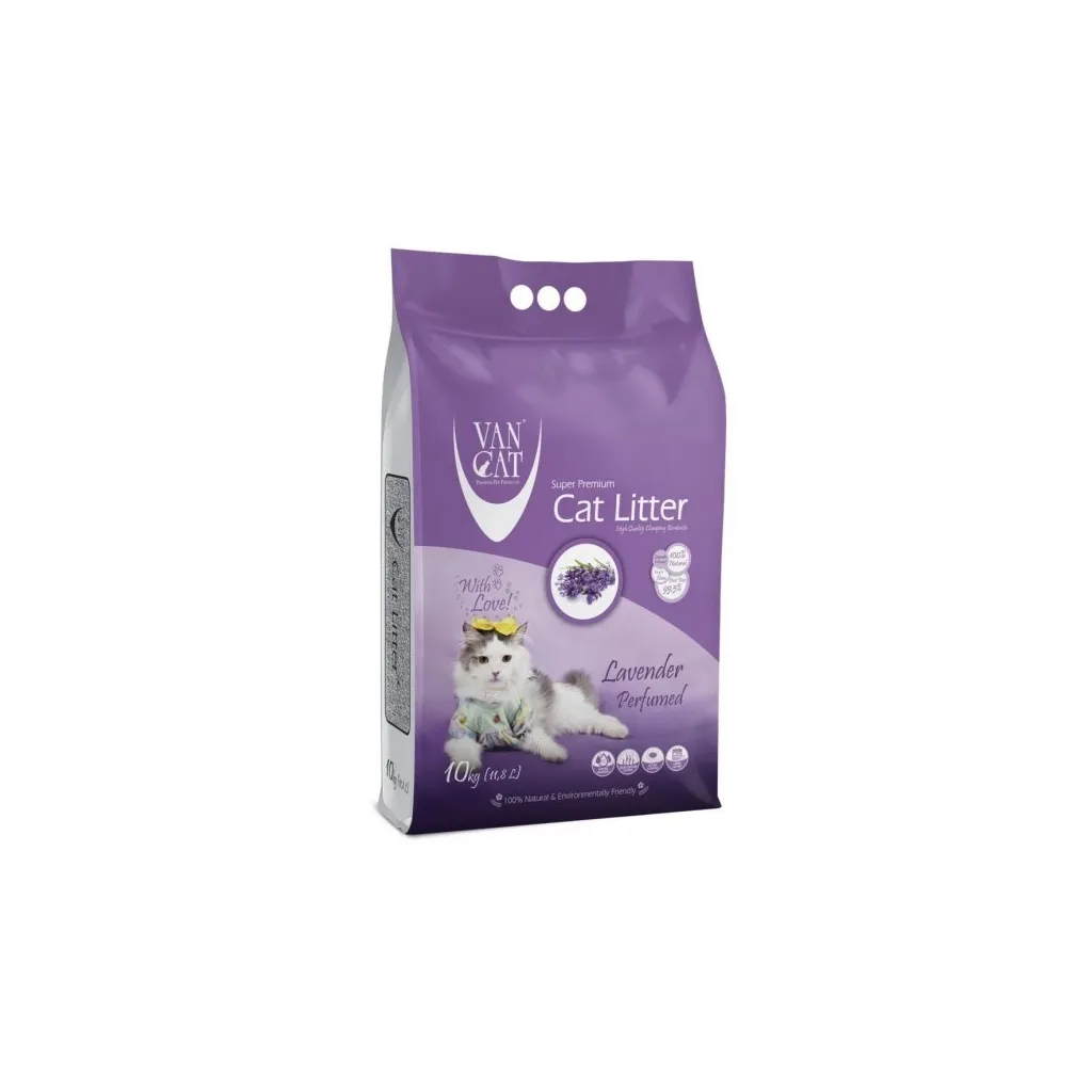 Наполнитель для туалета Van Cat Super Premium Quality Lavender Бентонитовый комковочный 10 кг (8699245857429)
