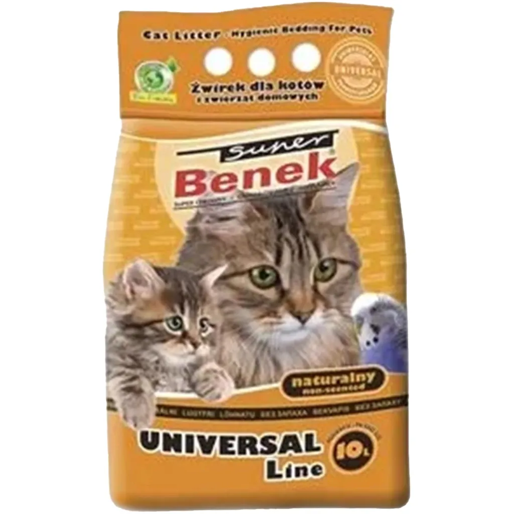 Наповнювач для туалету Super Benek Бентонітовий універсальний натуральний 10 л (5905397010197)