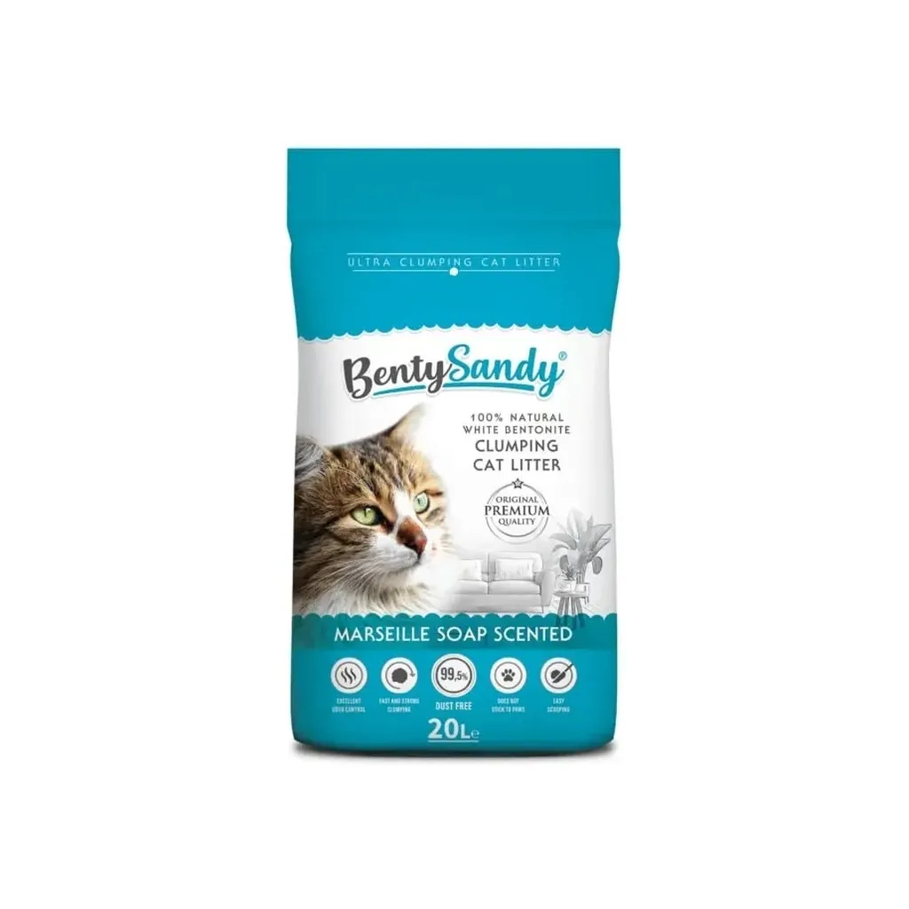 Наповнювач для туалету Benty Sandy Marseille Soap Scented кольорові гранули 20 л/17.2 кг (BS-20002)