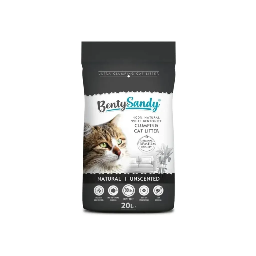 Наполнитель для туалета Benty Sandy Natural/Unscented без запаха 20 л/17.2 кг (BS-20001)