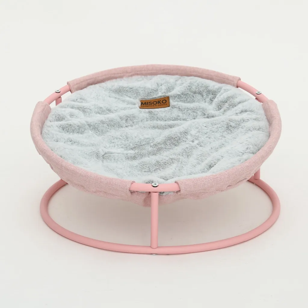 Лежак для животных MISOKO&CO Pet bed round plush 45x45x22 см pink (HOOP31835)