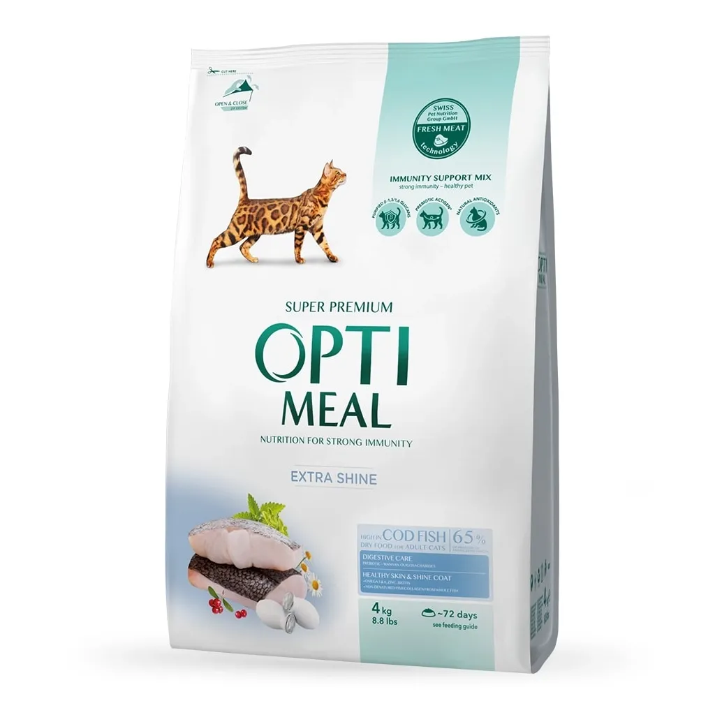 Сухой корм для кошек Optimeal взрослых с высоким содержанием трески 4 кг (B1841301)