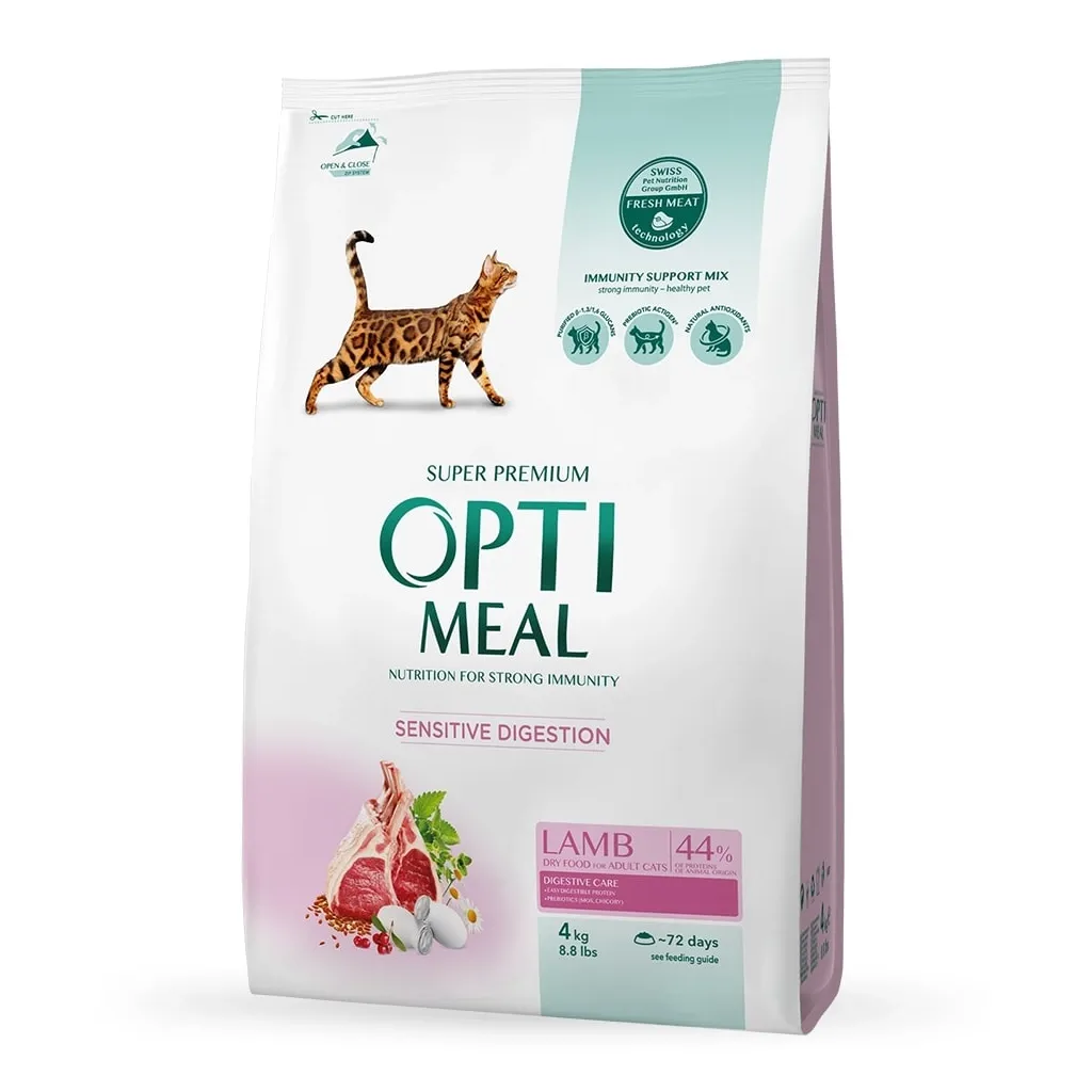 Сухий корм для котів Optimeal дорослих зі смаком ягняти 4 кг (B1841101)