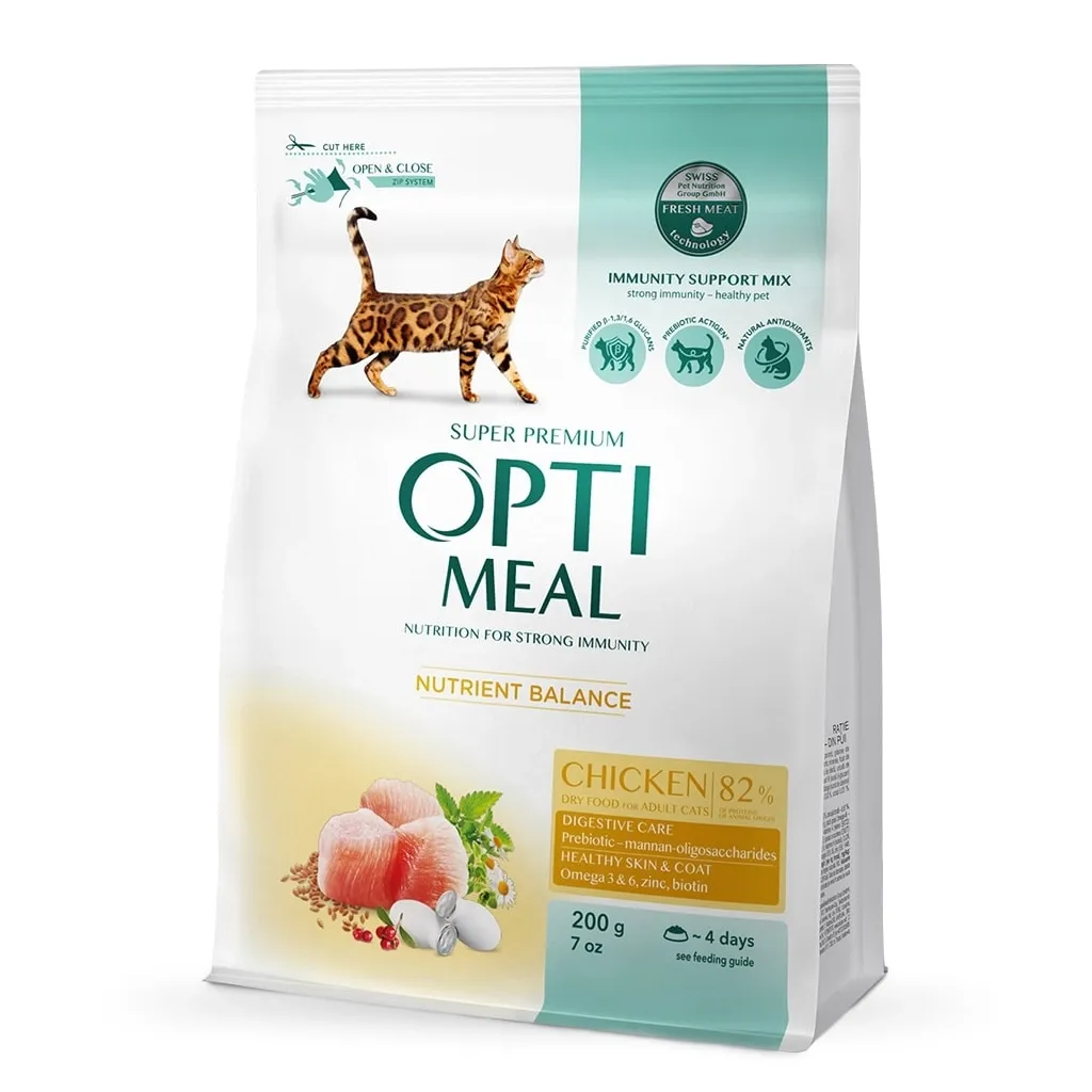 Сухий корм для котів Optimeal зі смаком курки 200 г (4820215360180)