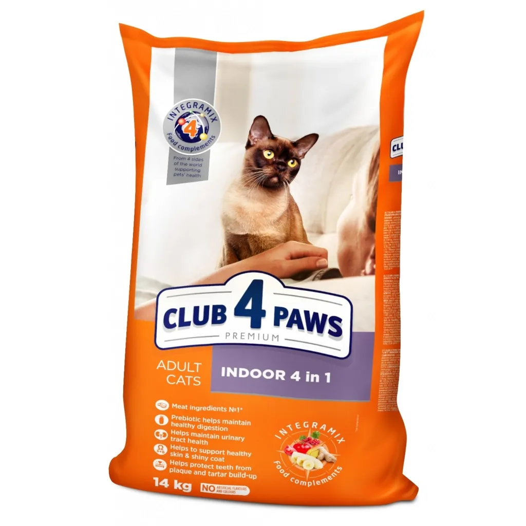 Сухий корм для котів Club 4 Paws Преміум. кішок, які живуть в приміщенні 4 в 1 14 кг (4820083909436)