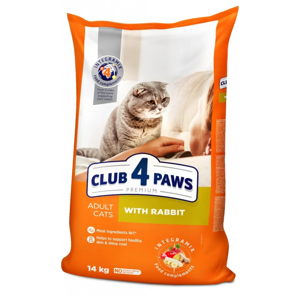 Сухий корм для котів Club 4 Paws Преміум. З кроликом 14 кг (4820083909153)