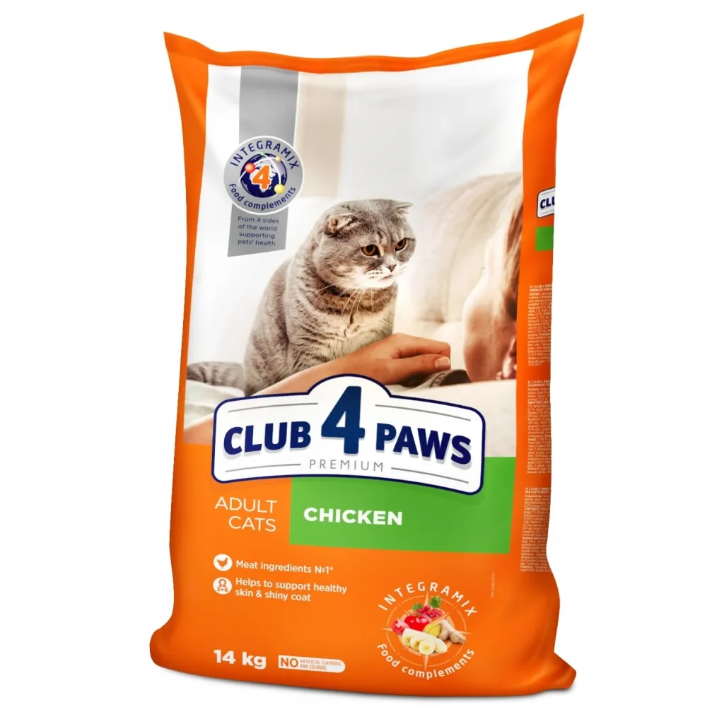 Сухий корм для котів Club 4 Paws Преміум. Зі смаком курки 14 кг (4820083909146)