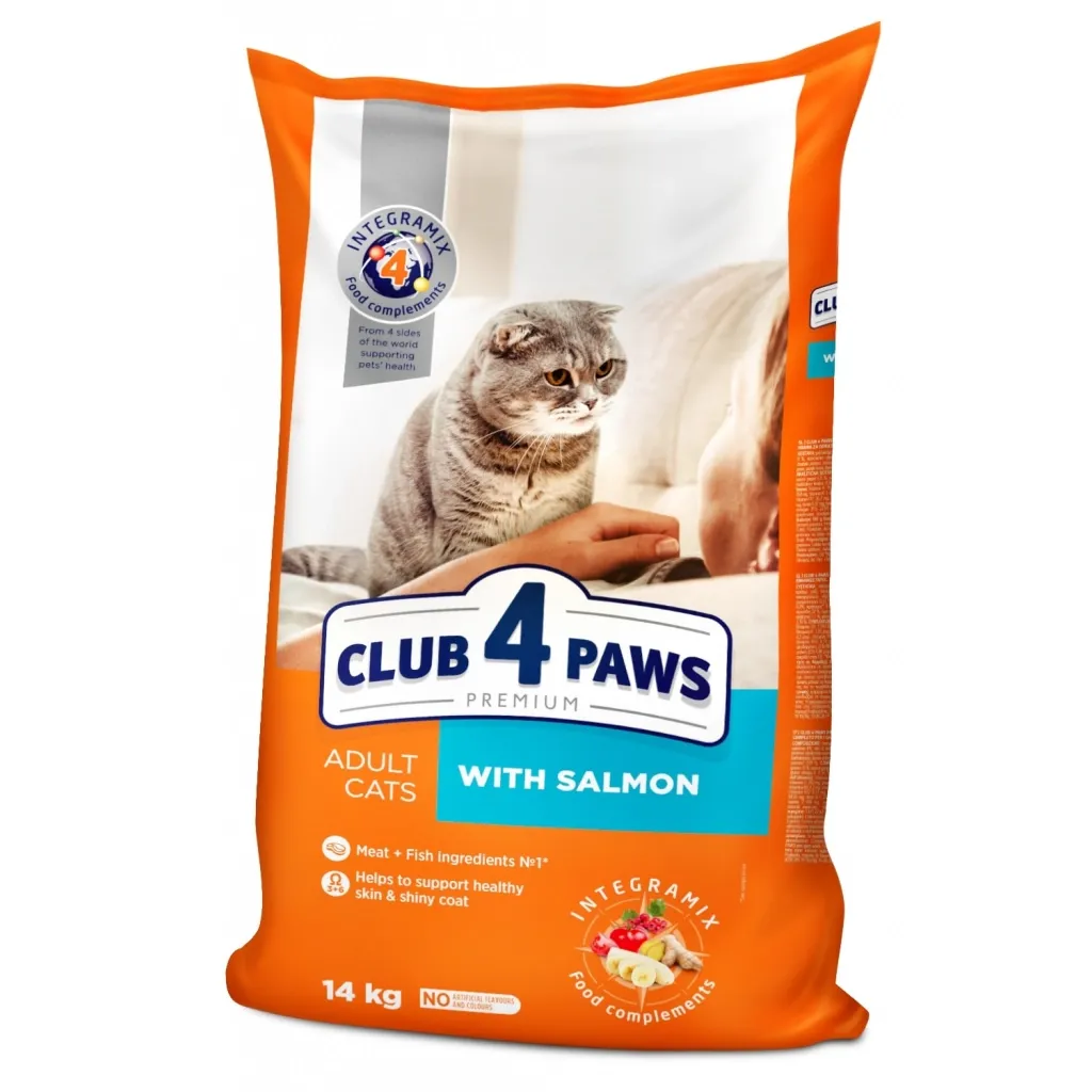 Сухий корм для котів Club 4 Paws Преміум. З лососем 14 кг (4820083909238)
