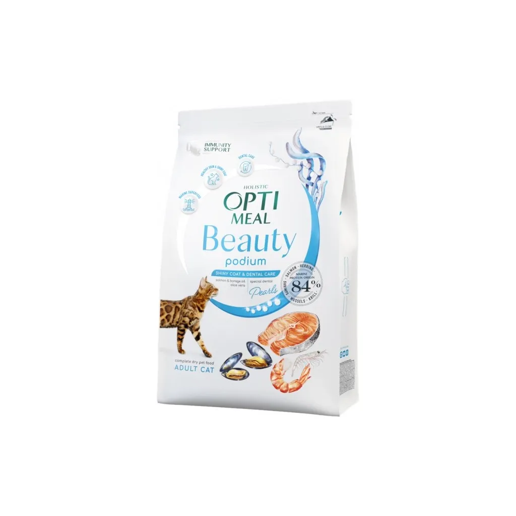 Сухий корм для котів Optimeal Beauty Podium на основі морепродуктів 1.5 кг (4820215366885)