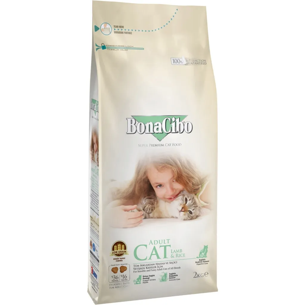Сухий корм для котів BonaCibo Adult Cat Lamb&Rice 2 кг (8694686406120)