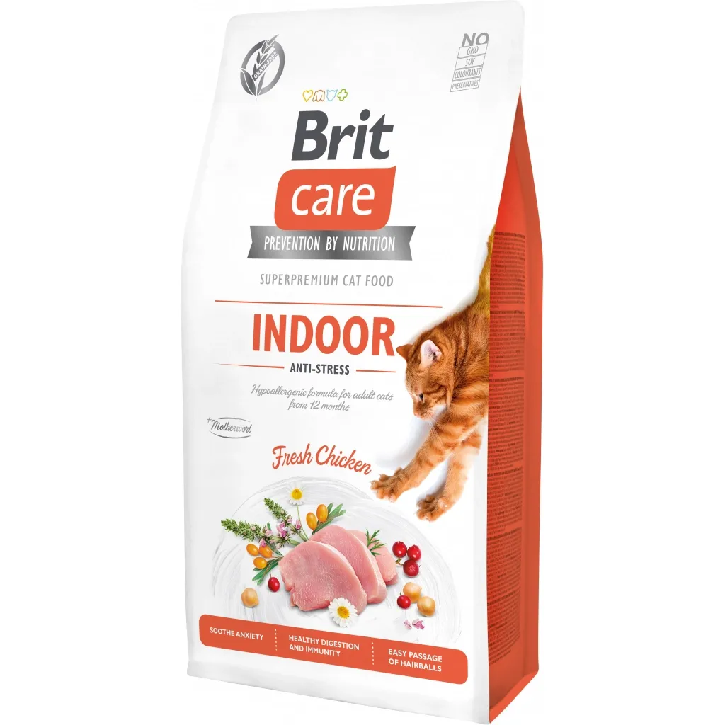 Сухой корм для кошек Brit Care Cat GF Indoor Anti-stress 7 кг (8595602540846)