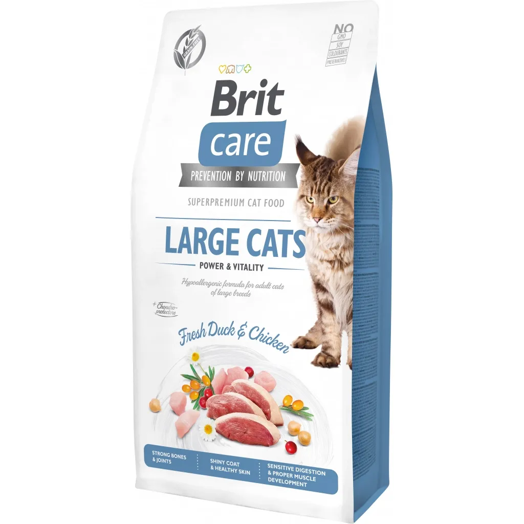 Сухой корм для кошек Brit Care Cat GF Large cats Power and Vitality 7 кг (8595602540907)