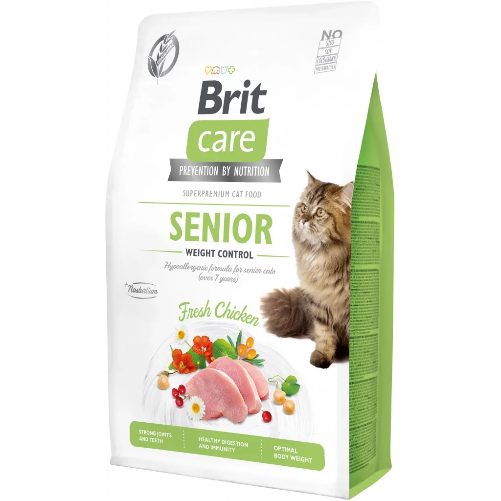 Сухий корм для котів Brit Care Cat GF Senior Weight Control 2 кг (8595602540945)