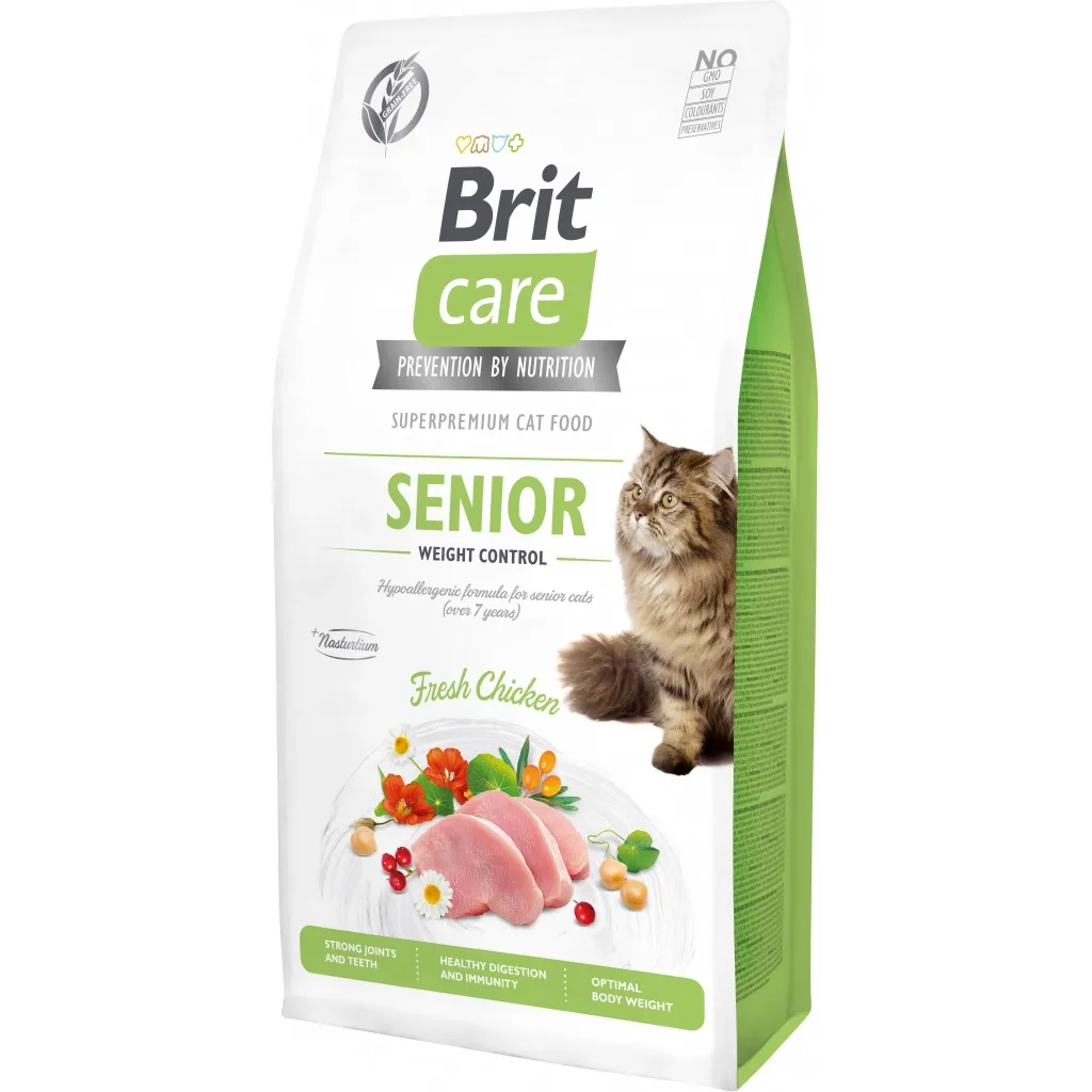 Сухий корм для котів Brit Care Cat GF Senior Weight Control 7 кг (8595602540938)