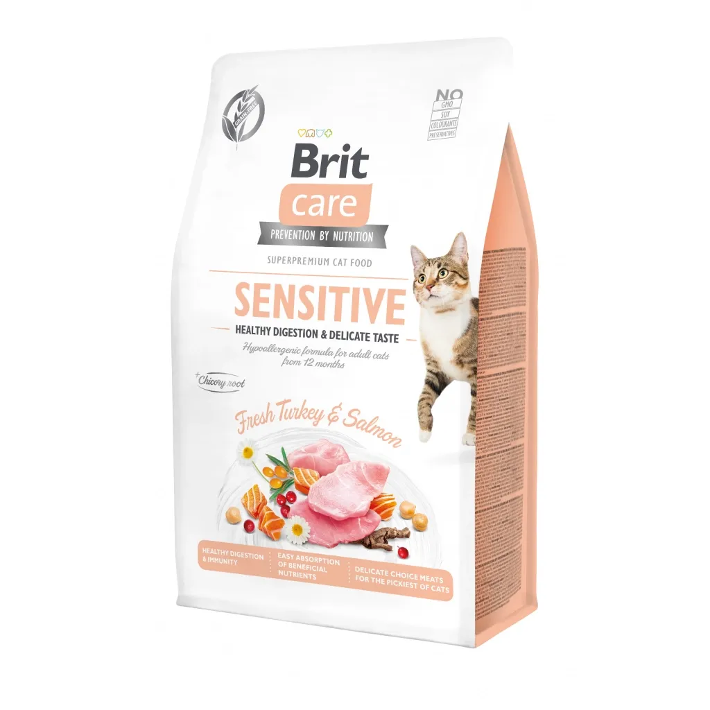 Сухий корм для котів Brit Care Cat GF Sensitive HDigestion and Delicate Taste 400 г (8595602540716)