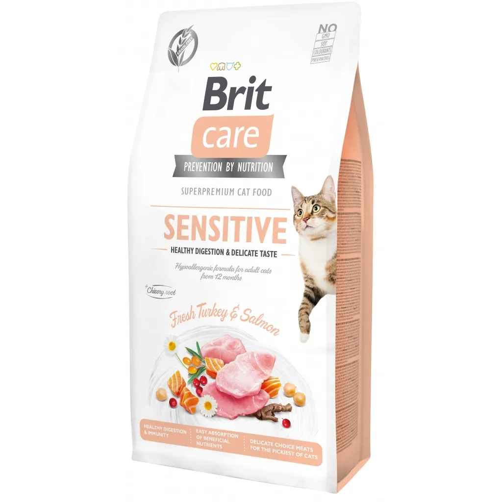 Сухий корм для котів Brit Care Cat GF Sensitive HDigestion and Delicate Taste 7 кг (8595602540693)