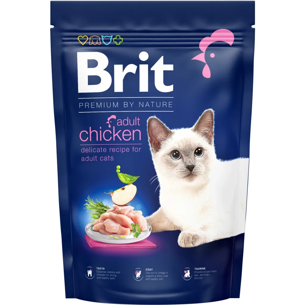 Сухий корм для котів Brit Premium by Nature Cat Adult Chicken 1.5 кг (8595602553129)
