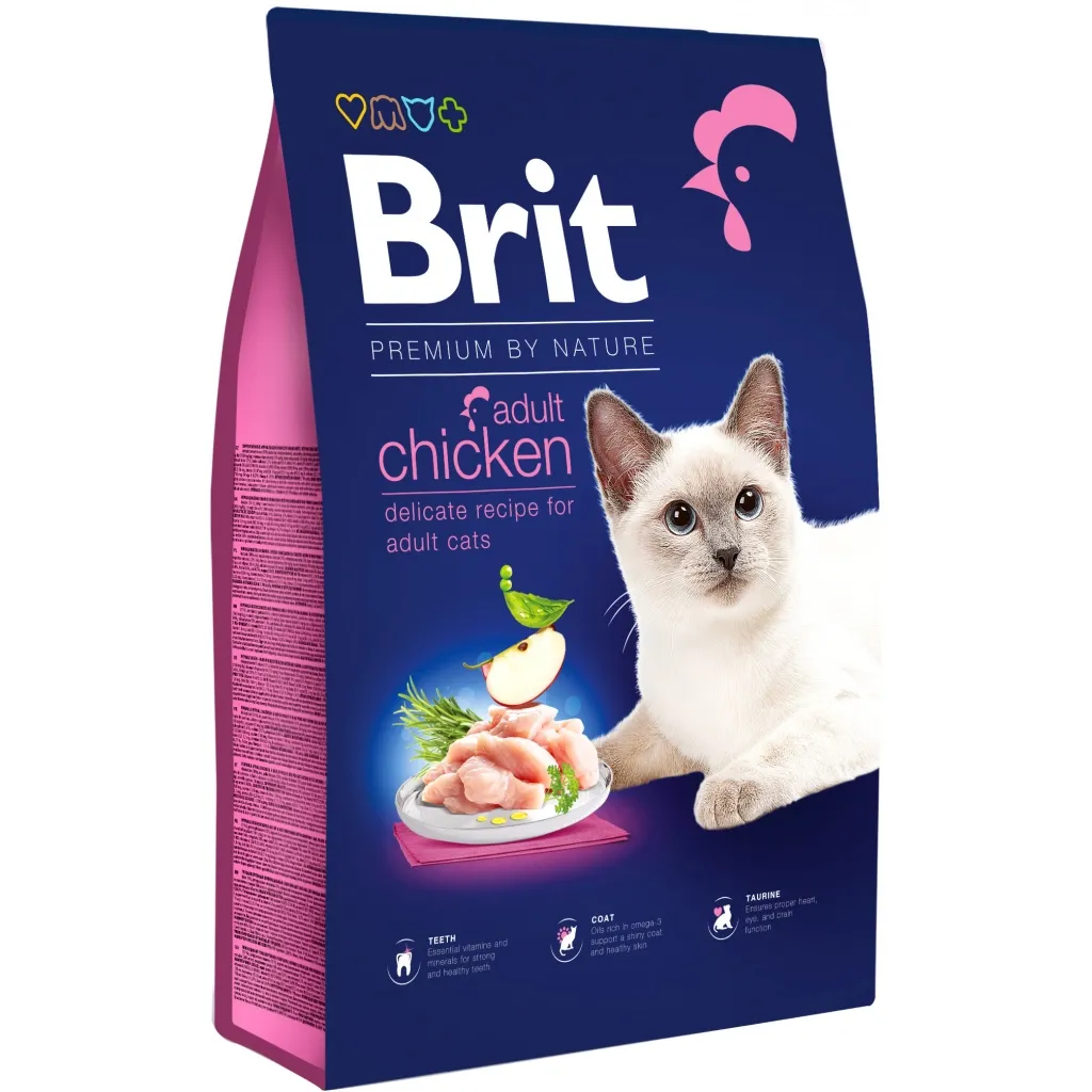 Сухий корм для котів Brit Premium by Nature Cat Adult Chicken 8 кг (8595602553204)