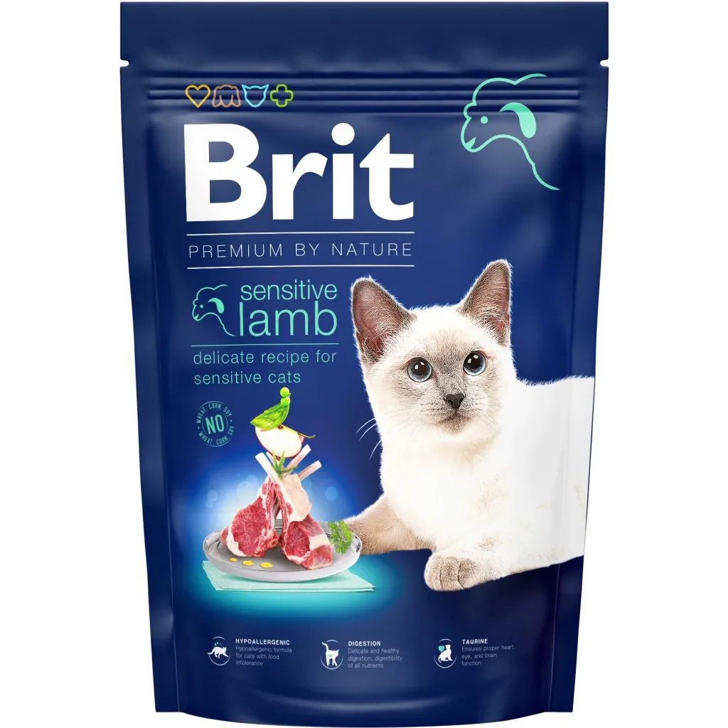 Сухий корм для котів Brit Premium by Nature Cat Sensitive 1.5 кг (8595602553181)