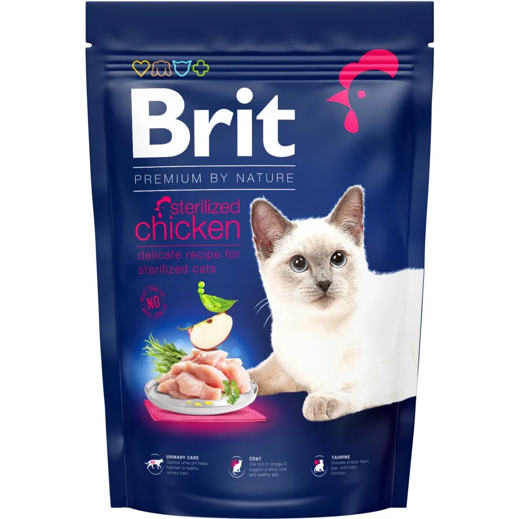Сухий корм для котів Brit Premium by Nature Cat Sterilised 1.5 кг (8595602553150)