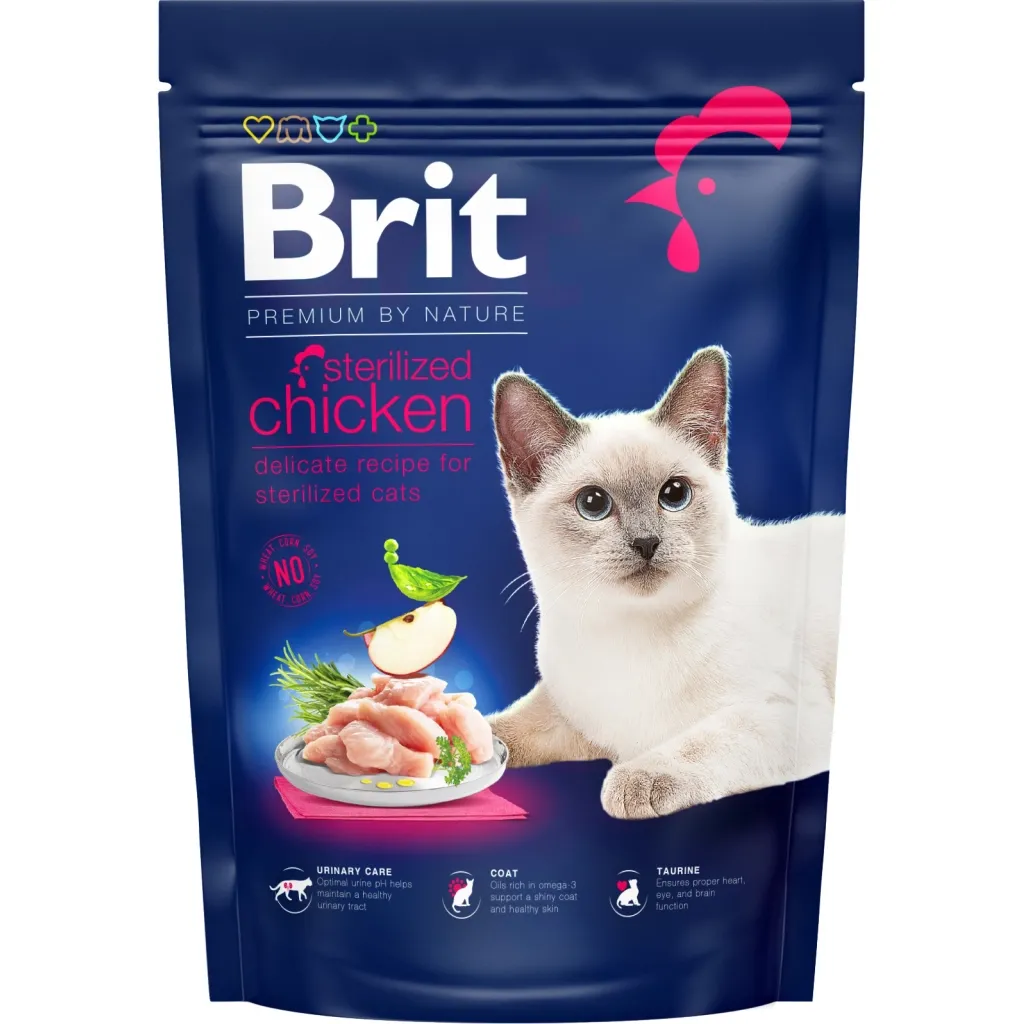 Сухий корм для котів Brit Premium by Nature Cat Sterilised 800 г (8595602553075)