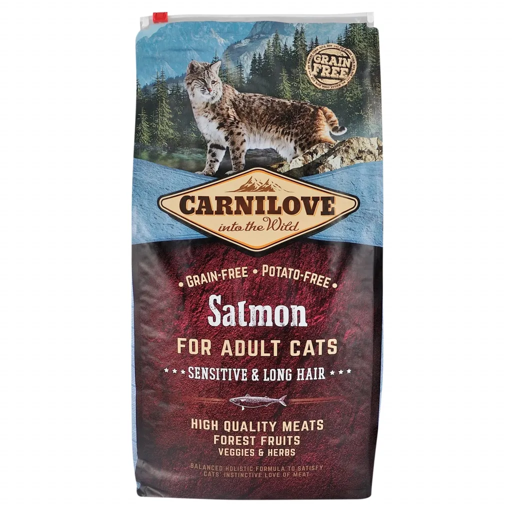 Сухий корм для котів Carnilove Cat Sensitive and Long Hair 6 кг (8595602512270)