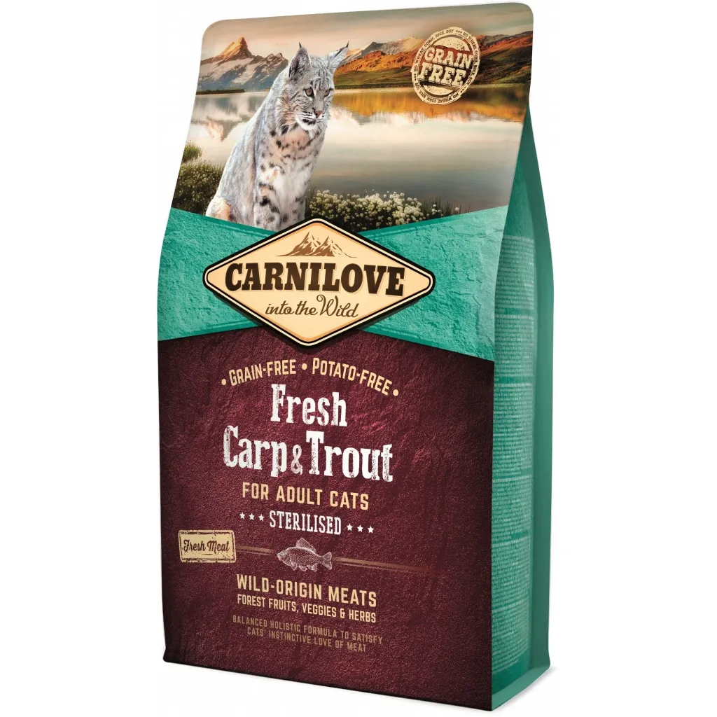 Сухий корм для котів Carnilove Fresh Carp and Trout Sterilised for Adult cats 2 кг (8595602527441)