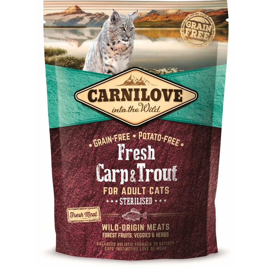 Сухий корм для котів Carnilove Fresh Carp and Trout Sterilised for Adult cats 400 г (8595602527427)