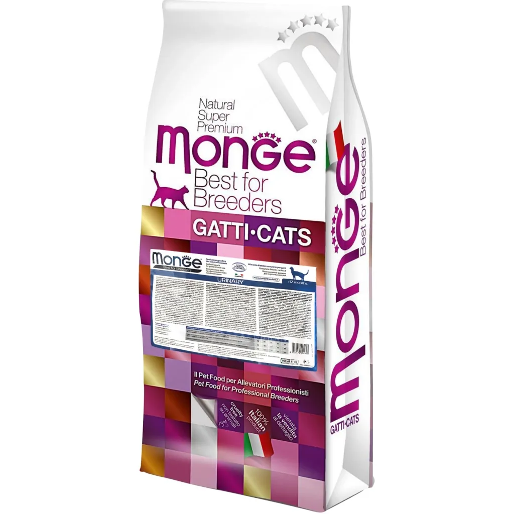 Сухой корм для кошек Monge Cat Urinary со вкусом лосося и риса 10 кг (8009470004916)