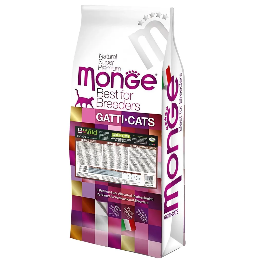Сухой корм для кошек Monge Cat Bwild GR.FREE с мясом буйвола 10 кг (8009470004961)