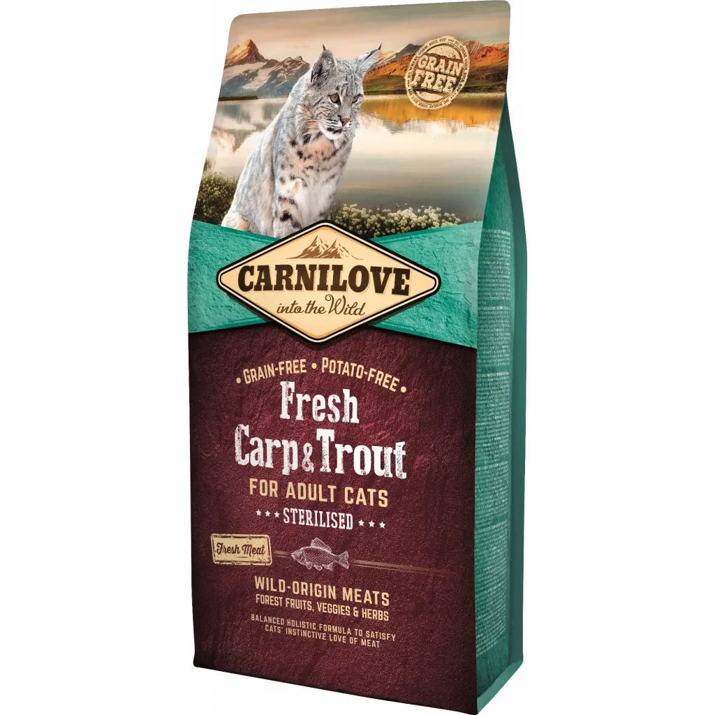 Сухий корм для котів Carnilove Fresh з коропом і фореллю 6 кг (8595602527465)