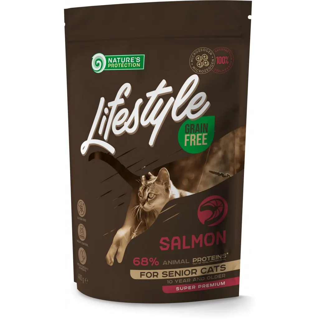 Сухий корм для котів Nature's Protection Lifestyle Grain Free Salmon Senior Cat 400 г (NPLS45955)
