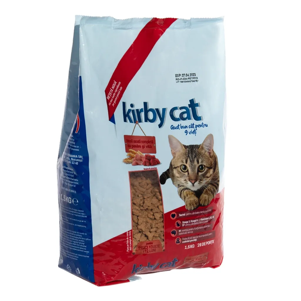 Сухий корм для котів KIRBY CAT курка та говядина 1.5 кг (5948308003581)
