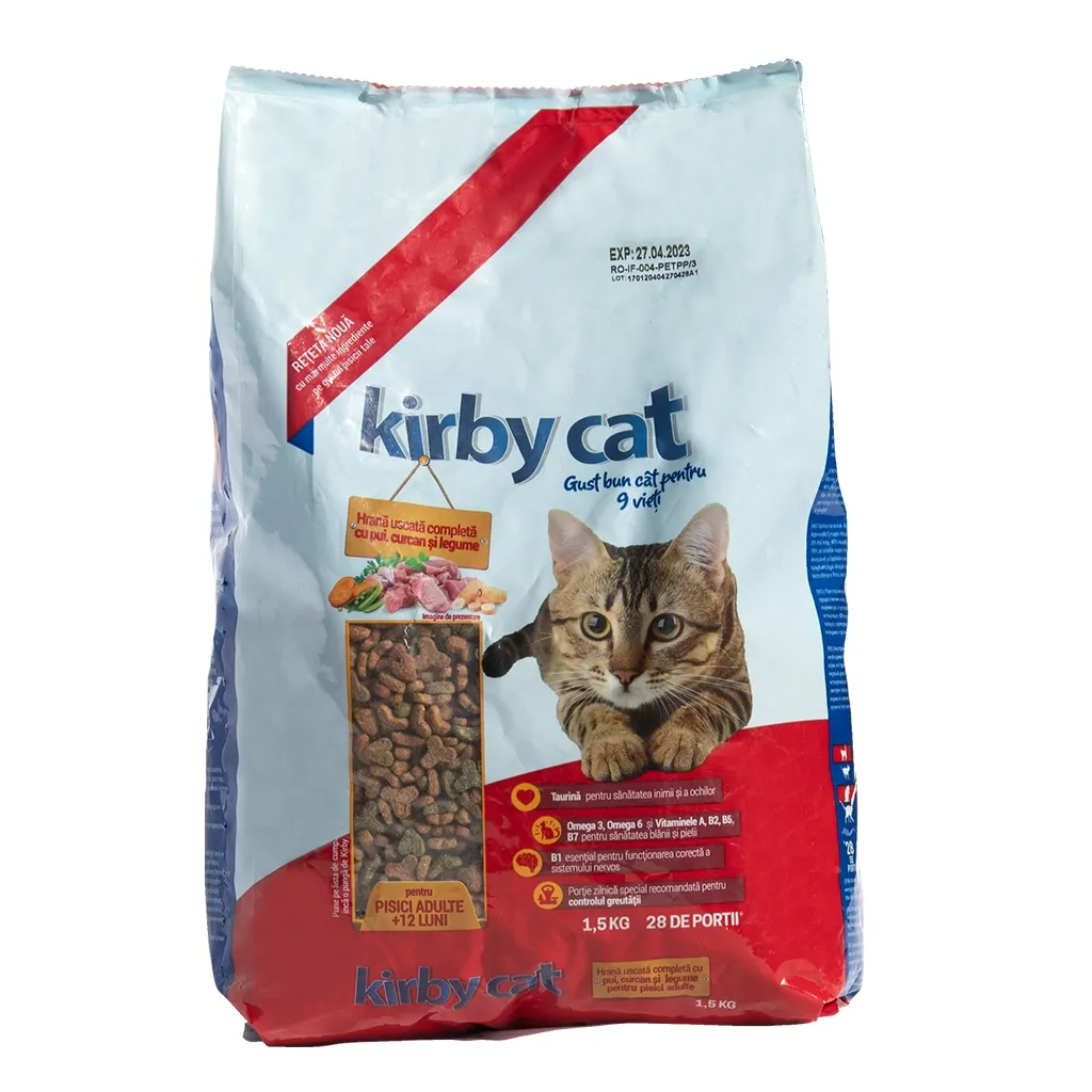 Сухий корм для котів KIRBY CAT курка, індичка та овочі 1.5 кг (5948308003567)