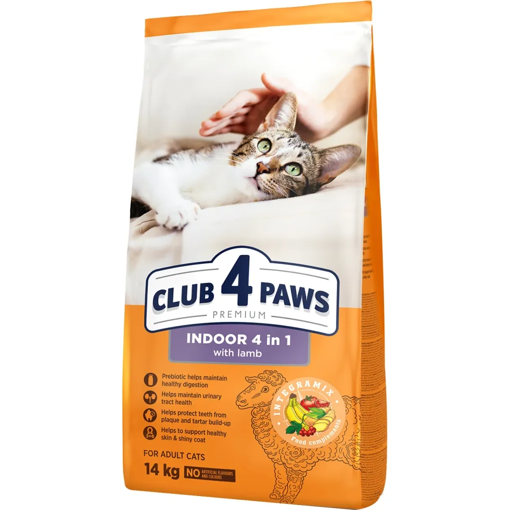 Сухий корм для котів Club 4 Paws Premium що мешкають у приміщенні "4в1" 14 кг (4820215369473)