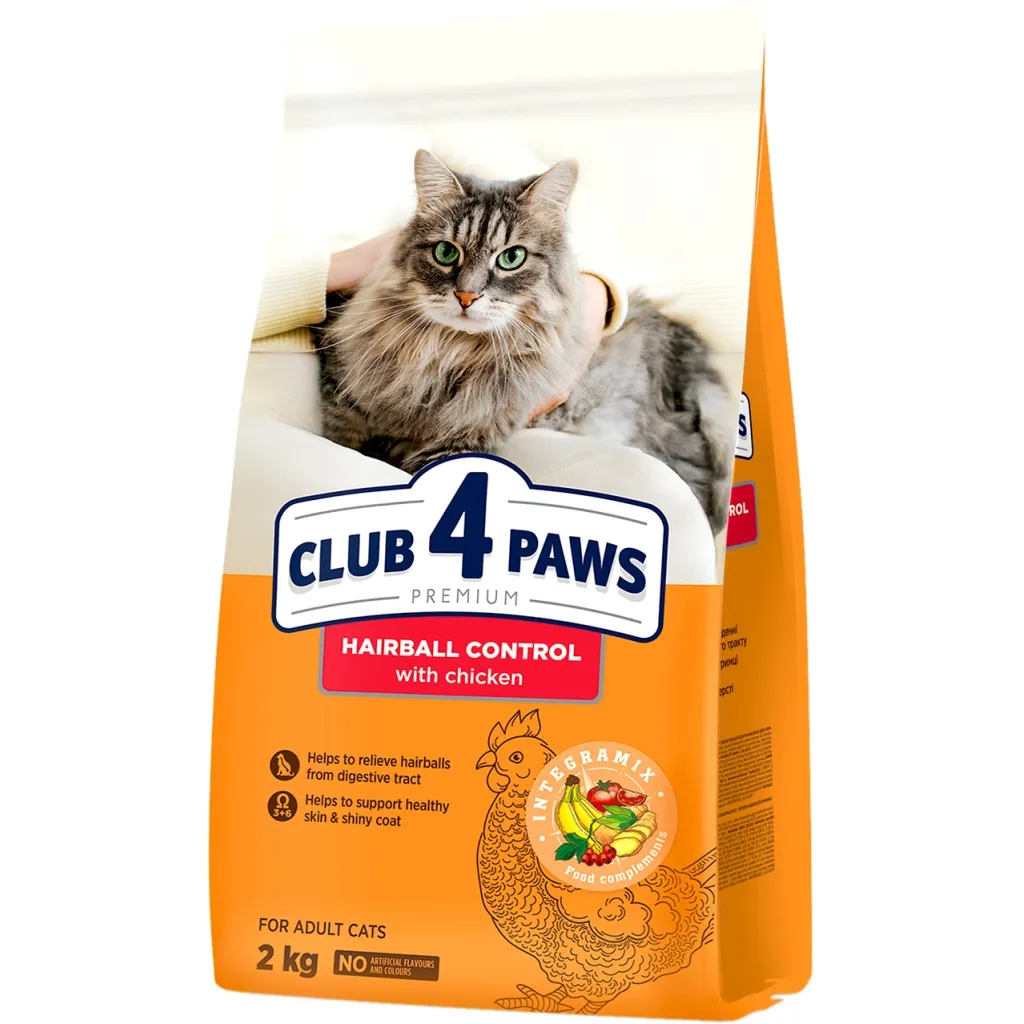 Сухий корм для котів Club 4 Paws Premium з ефектом виведення вовни 2 кг (4820215369428)