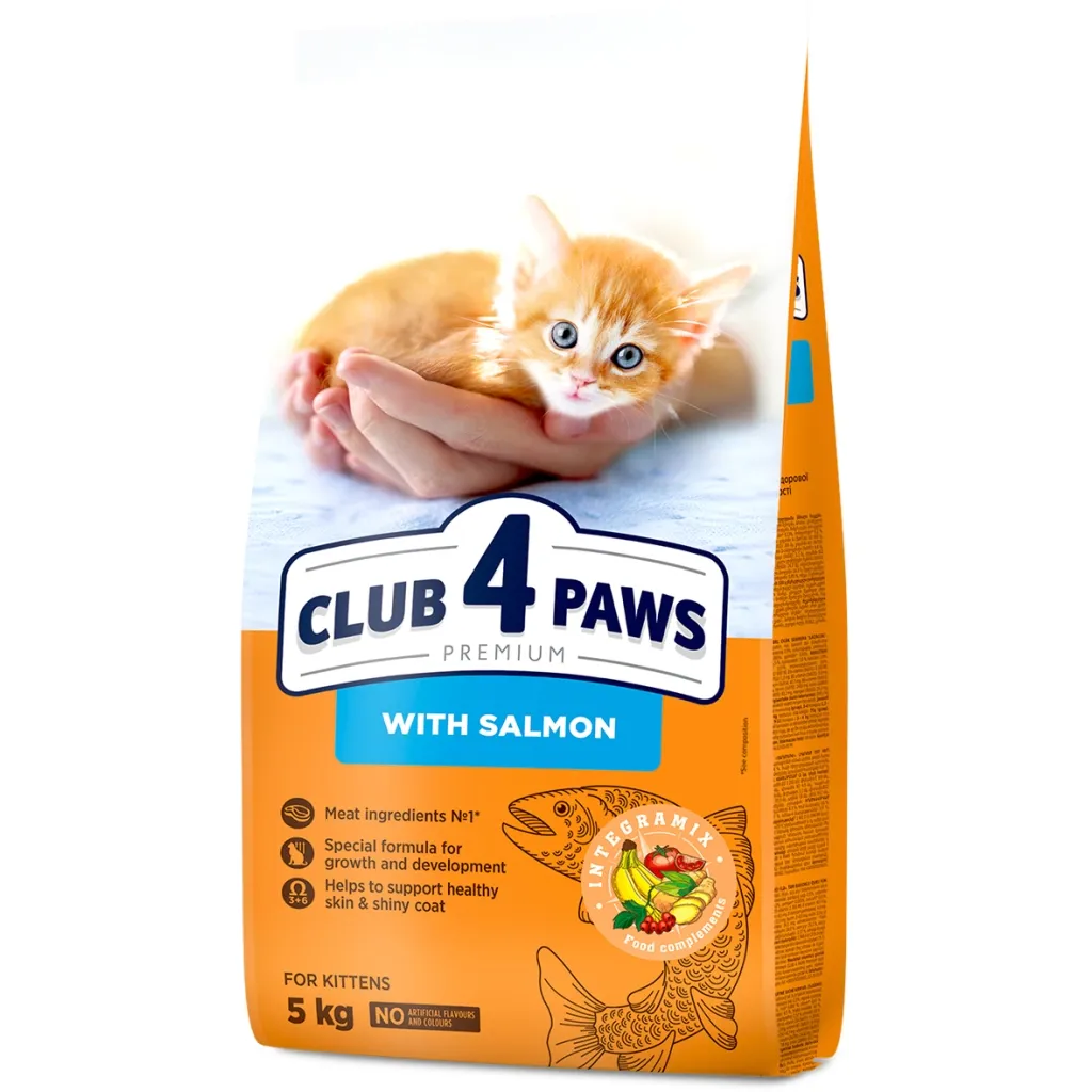 Сухий корм для котів Club 4 Paws Premium кошенят з лососем 5 кг (4820215369480)
