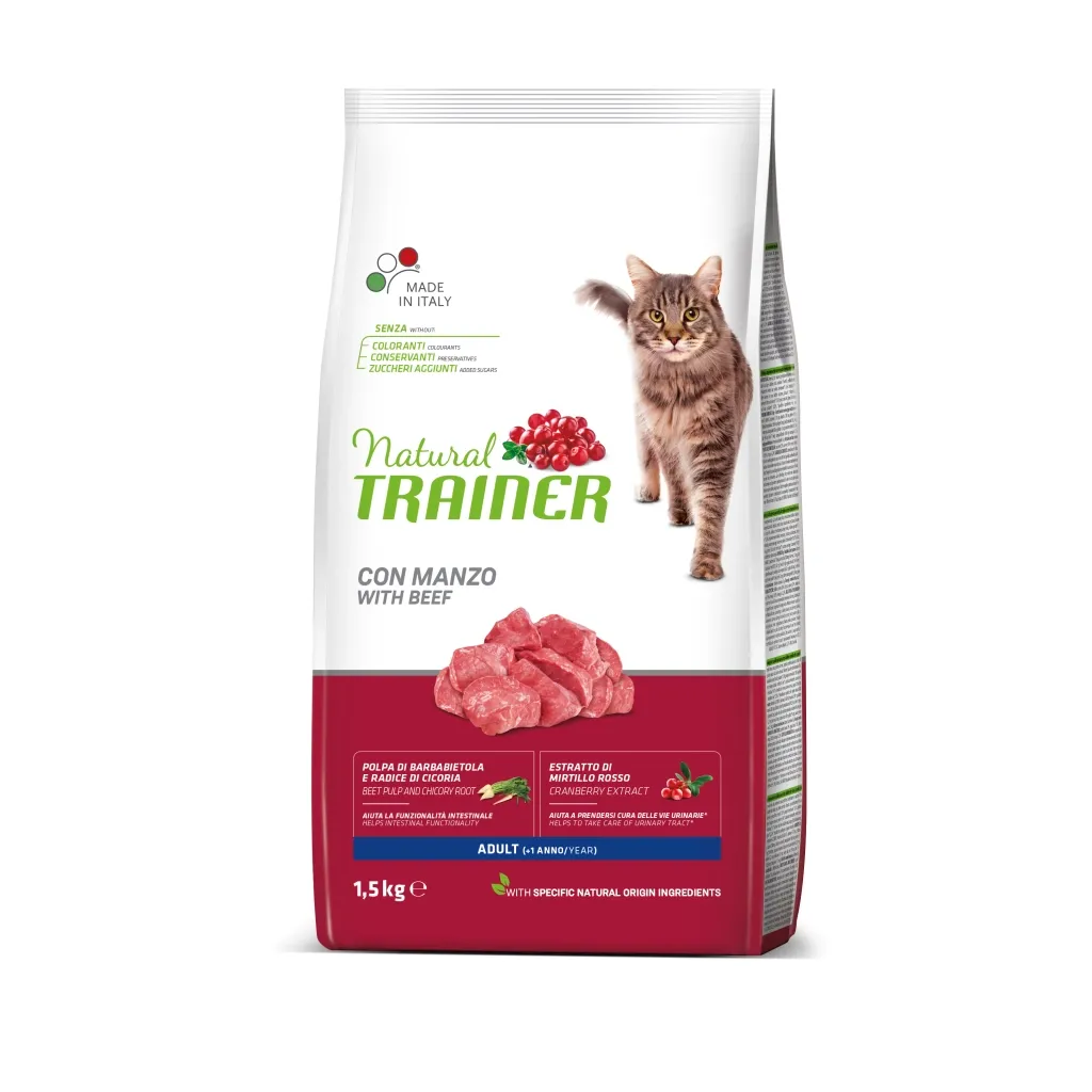 Сухий корм для котів Trainer Natural Super Premium Adult with Beef 1.5 кг (8059149029672)