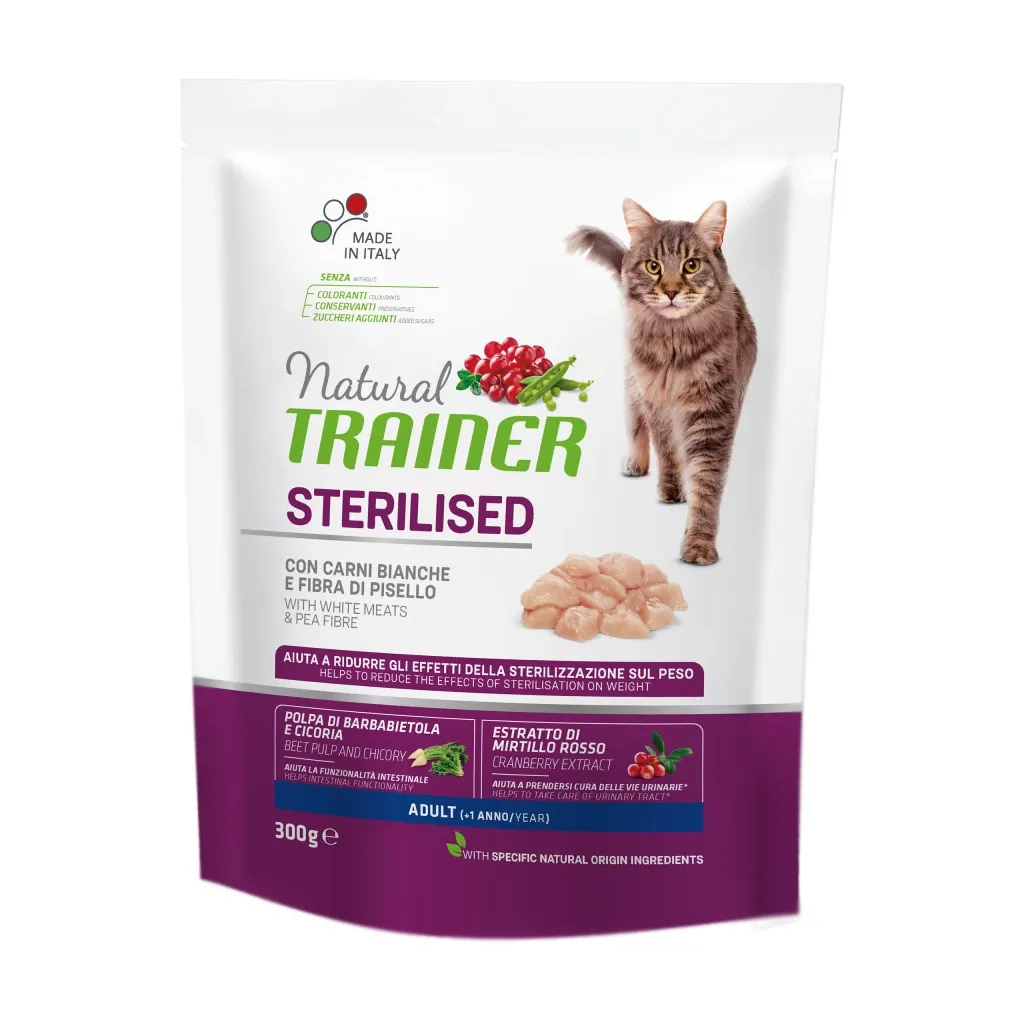 Сухой корм для кошек Trainer Natural Super Adult Sterilised с индейкой 300 г (8059149230511)