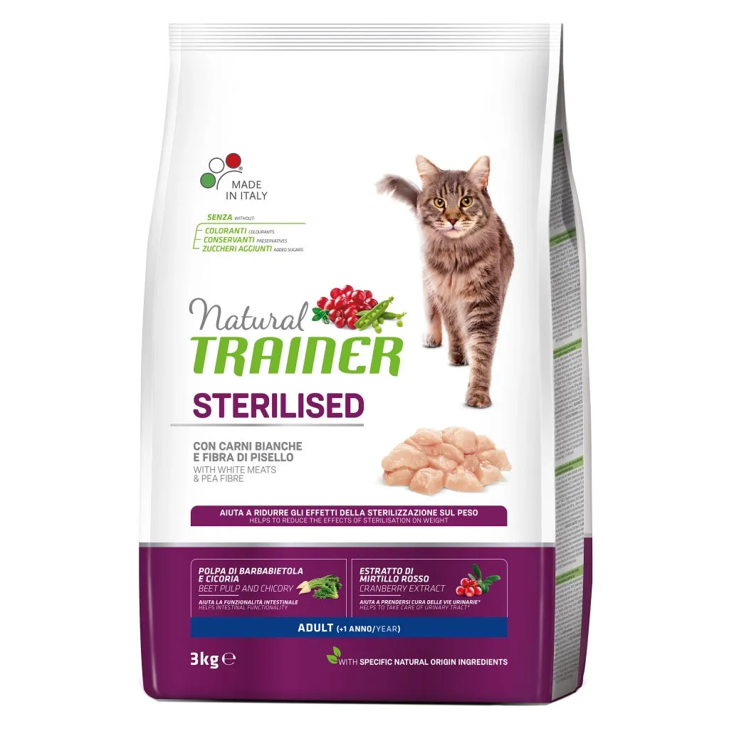 Сухий корм для котів Trainer Natural Super Premium Adult Sterilised з індичкою 3 кг (8059149029764)