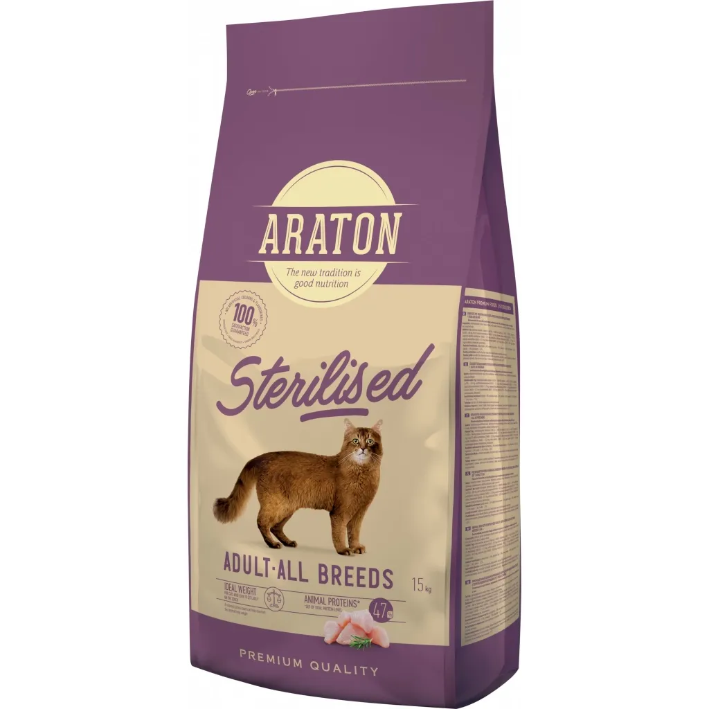Сухий корм для котів ARATON STERILISED Adult All Breeds 15 кг (ART47473)