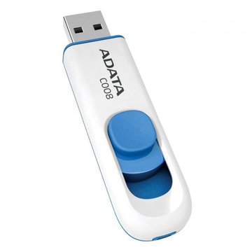 Флеш пам'ять USB ADATA 64GB C008 White+Blue USB 2.0 (AC008-64G-RWE)