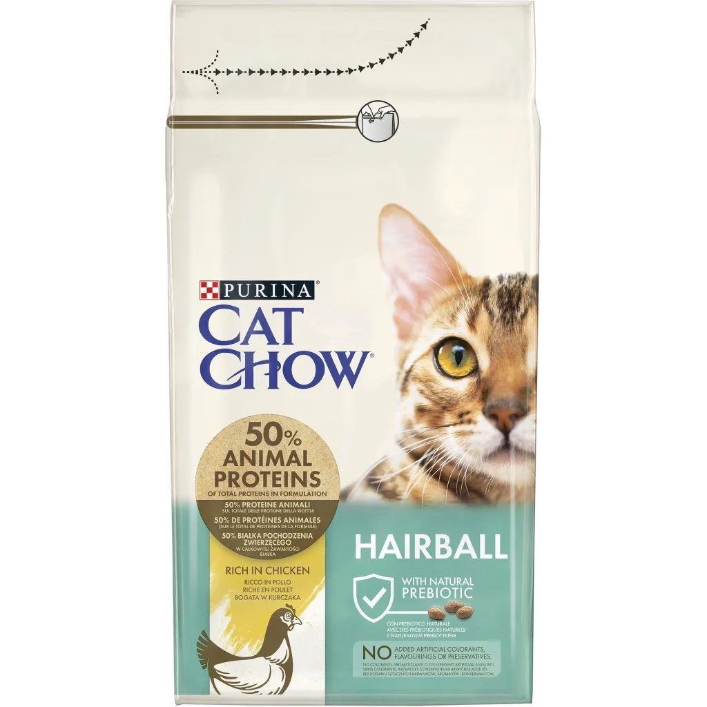 Сухий корм для котів Purina Cat Chow Hairball з куркою 1.5 кг (5997204514486)
