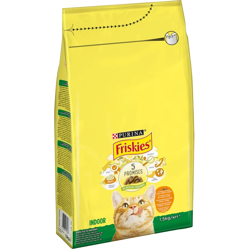 Сухий корм для котів Purina Friskies Indoor з куркою та овочами 1.5 кг (7613031341887)