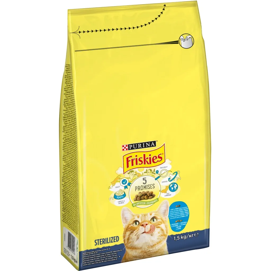 Сухий корм для котів Purina Friskies Sterile з лососем і овочами 1.5 кг (7613033002458)