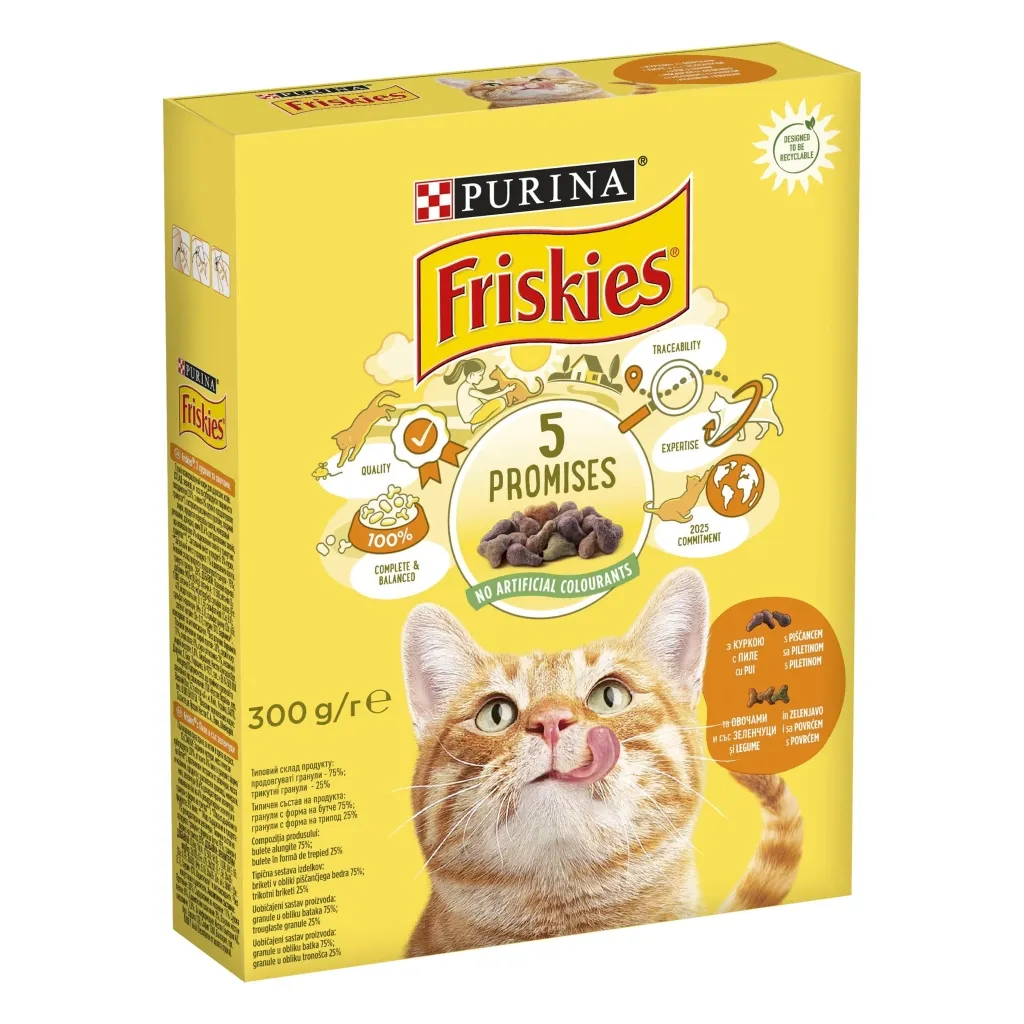 Сухий корм для котів Purina Friskies з куркою та овочами 300 г (7613031868247)