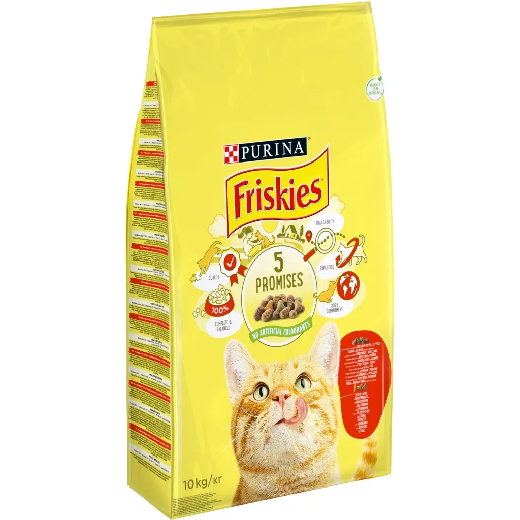 Сухий корм для котів Purina Friskies з яловичиною, куркою і овочами 10 кг (5997204569004)