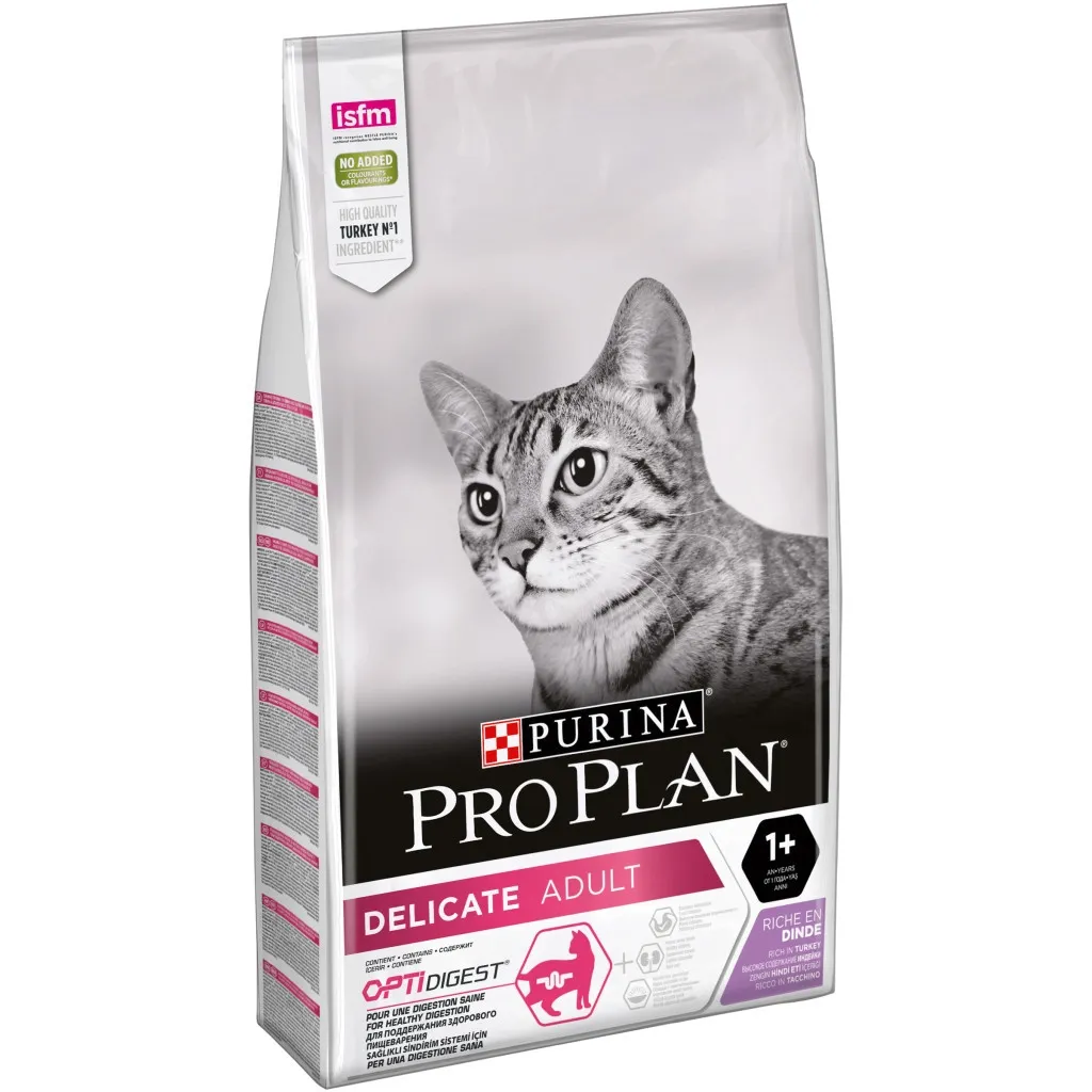 Сухой корм для кошек Purina Pro Plan Delicate Turkey со вкусом индейки 10 кг (7613033566509)